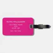 rosa Gegeometrisch geprüft Gepäckanhänger (Rückseite horizontal)