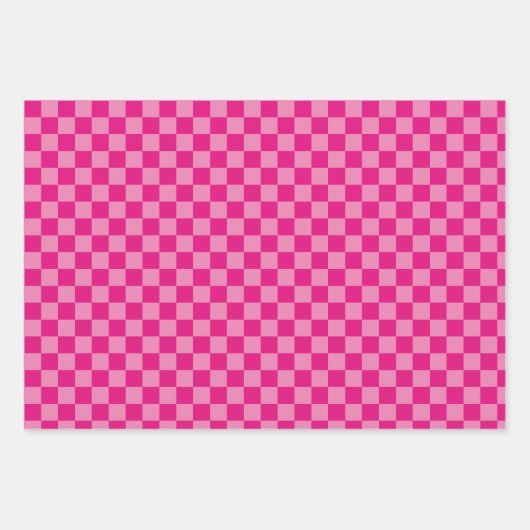 rosa Gegeometrisch geprüft Geschenkpapier Set (Vorderseite)