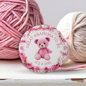 Rosa gehäkelter Teddybär | Urgroßmutter wird es se Button
