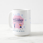 Rosa Gehirndarstellung Künstliche Intelligenz Kaffeetasse (Vorderseite Links)