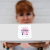 Rosa Gehirndarstellung Künstliche Intelligenz Quadratischer Aufkleber