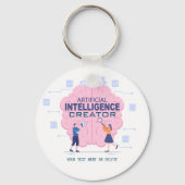Rosa Gehirndarstellung Künstliche Intelligenz Schlüsselanhänger (Rückseite)