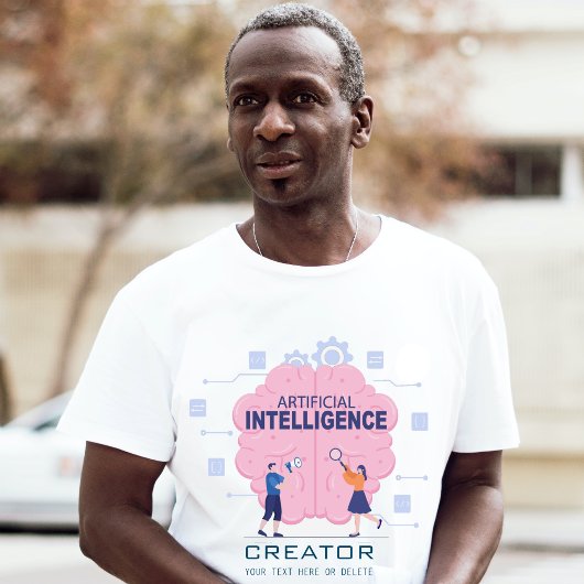 Rosa Gehirndarstellung Künstliche Intelligenz T-Shirt