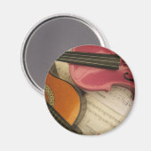 Rosa Geige und Gitarre Magnet (Vorderseite/Rückseite)
