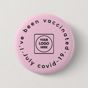 Rosa geimpftes Logo   Moderne Covid-19-Aufklärung  Button