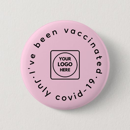 Rosa geimpftes Logo | Modernes Covid-19-Bewusstsei Button (Vorderseite)