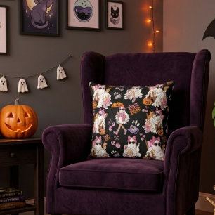 Rosa Geistermädchen Halloween Süß Gruselig für Tee Kissen