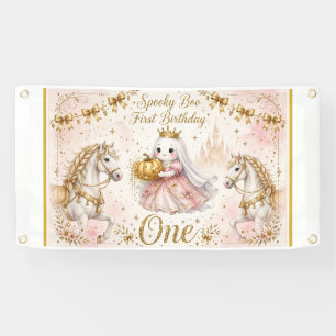 Rosa Geisterprinzessin 1. Geburtstag Banner