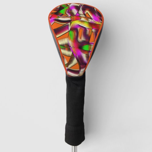 Rosa gekrönte Ausschnitte und eingekerbte Kratzer Golf Headcover (Vorderseite)