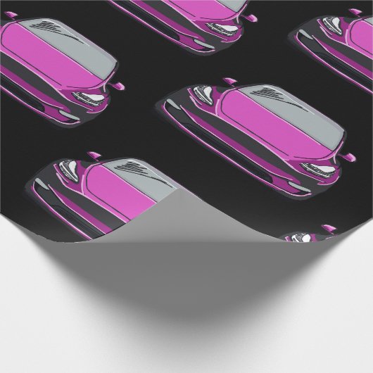 rosa Gelände des SUV-Fahrzeugs mit schwarzem Hinte Geschenkpapier (Ecke)