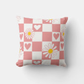 Rosa Geländertes Kinderzimmer Kissen (Vorderseite)