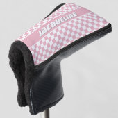 rosa Geländertes Muster Golf Headcover (3/4 Vorderseite)