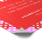 Rosa Gelassen Liebe Glühschwanz Dance Floor Hochze Poster (Ecke)