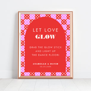 Rosa Gelassen Liebe Glühschwanz Dance Floor Hochze Poster