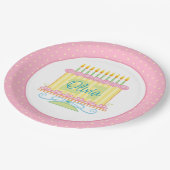 Rosa Gelb 21. Geburtstag Geburtsname Pappteller (Schrägansicht)