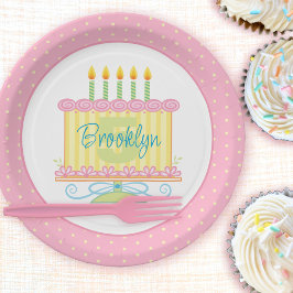 Rosa Gelb 5. Geburtstag Geburtsname Pappteller