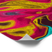 Rosa, gelb, Abstrakte Akrylusverbindung Art Poster (Ecke)