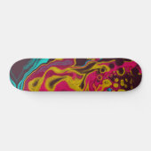 Rosa, gelb, Abstrakte Akrylusverbindung Art Skateboard (Horizontal)