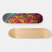 Rosa, gelb, Abstrakte Akrylusverbindung Art Skateboard (Horizontal)
