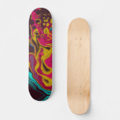 Rosa, gelb, Abstrakte Akrylusverbindung Art Skateboard (Vorderseite)