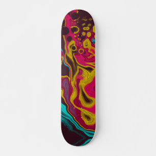 Rosa, gelb, Abstrakte Akrylusverbindung Art Skateboard