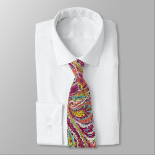 Rosa Gelb Aqua Orange Vintage Paisley Hochzeit Krawatte