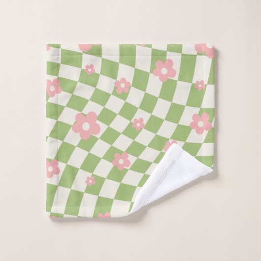 Rosa Gelb Badhandtuch Set (Waschlappen)