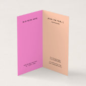 Rosa Gelb Blau Elegante Moderne Monogramm-Vorlage Visitenkarten (Innenseite)