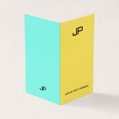 Rosa Gelb Blau Elegante Moderne Monogramm-Vorlage Visitenkarten (Vorderseite)