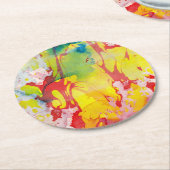 Rosa, gelb, blau, Lila Marmor Runder Pappuntersetzer (Angewinkelt)