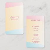 Rosa Gelb Blau Moderne Elegante Trend Farben Chic Visitenkarte (Vorne/Hinten)