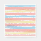 Rosa Gelb Blau Weiße Streifen Serviette (Vorderseite)