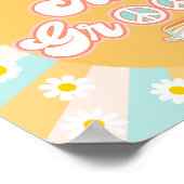 Rosa Gelb Blau Zwei Groovy Retro Girls Schlafzimme Poster (Ecke)