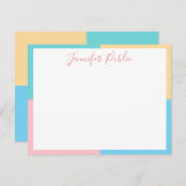 Rosa gelb blaue grüne Vorlage für handgeschriebene (Vorne/Hinten)