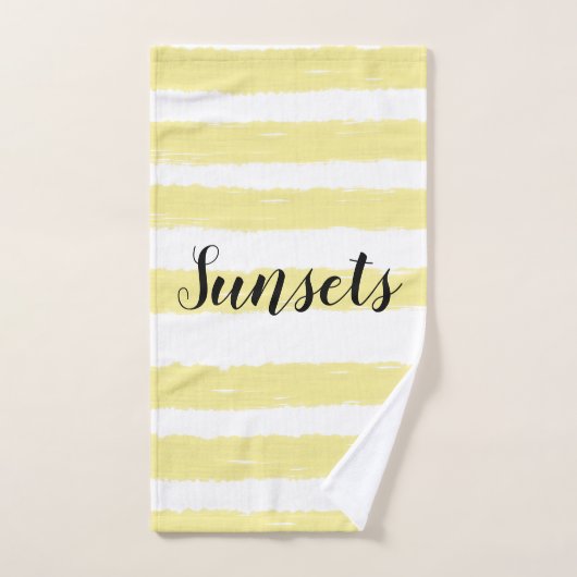 Rosa gelb Blaue Streifen Seashells Typograf Badhandtuch Set (Handtuch)