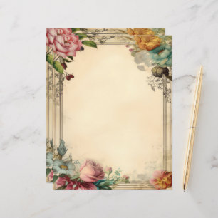 Rosa Gelb Blauer Blumenkohl-Journal Vintag