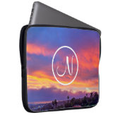 Rosa gelb-blaues Sonnenuntergang Foto, fett Laptopschutzhülle (Vorne Rechts)