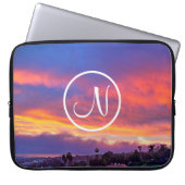 Rosa gelb-blaues Sonnenuntergang Foto, fett Laptopschutzhülle (Vorderseite)