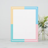 rosa gelb blaugrüne Blindvorlage Briefbogen (Stehend Vorderseite)