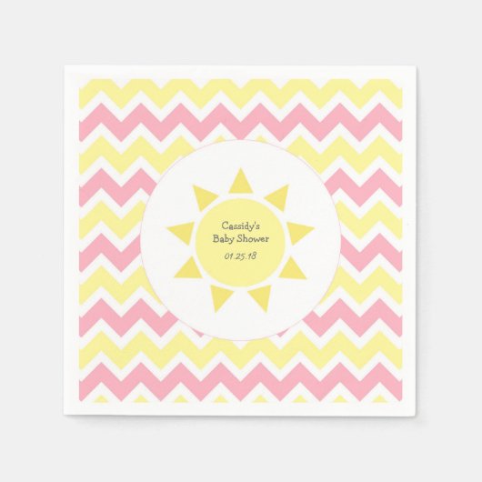 Rosa Gelb Du bist meine Sonnenscheinveranstaltung Serviette (Vorderseite)
