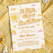 Rosa Gelb ein wenig Ray von Sonnenschein Baby Dusc Einladung