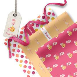 Rosa Gelb Geburtstagsommer Cupcake Party Geschenkpapier Set