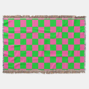 rosa Gelb gekreuztes Karo-Muster Decke