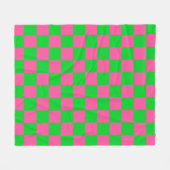 rosa Gelb gekreuztes Karo-Muster Fleecedecke (Vorderseite (Horizontal))