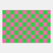 rosa Gelb gekreuztes Karo-Muster Geschenkpapier Set (Vorderseite 2)