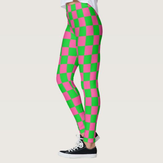 rosa Gelb gekreuztes Karo-Muster Leggings