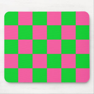 rosa Gelb gekreuztes Karo-Muster Mousepad