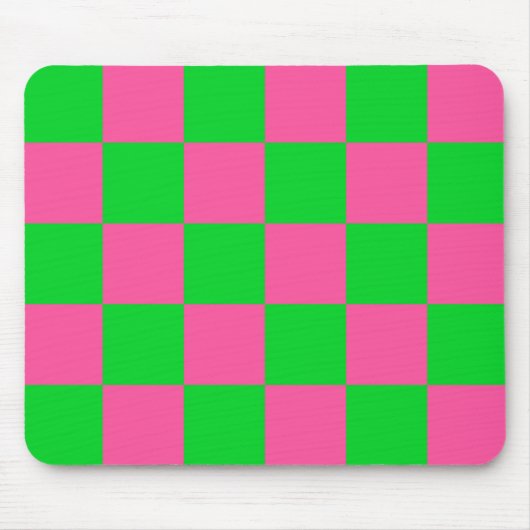 rosa Gelb gekreuztes Karo-Muster Mousepad (Vorne)