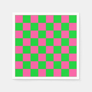 rosa Gelb gekreuztes Karo-Muster Serviette