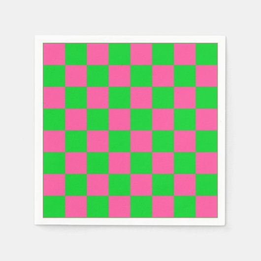 rosa Gelb gekreuztes Karo-Muster Serviette (Vorderseite)